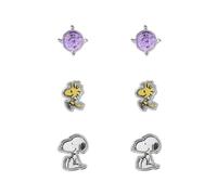 Peanuts Snoopy Snoopy & Woodstock Femme Set de Boucles d'oreilles Blanc/Jaune