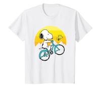 Peanuts Snoopy Sping Vélo T-Shirt, Enfant, Blanc, 4 Ans
