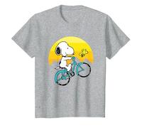 Peanuts Snoopy Sping Vélo T-Shirt, Enfant, Gris Chiné, 3 Ans
