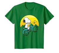 Peanuts Snoopy Sping Vélo T-Shirt, Enfant, Vert Kelly, 8 Ans