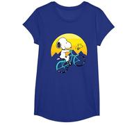 Peanuts Snoopy Sping Vélo T-Shirt, Fille, Bleu Royal, XS