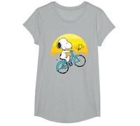 Peanuts Snoopy Sping Vélo T-Shirt, Fille, Gris Chiné, S