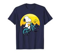 Peanuts Snoopy Sping Vélo T-Shirt, Homme, Bleu Marine, 4XL