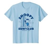 Peanuts - Snoopy Surf Club Paradise, États-Unis T-Shirt, Enfant, Bleu Céleste, 6 Ans