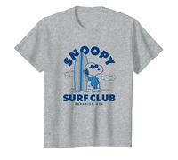 Peanuts - Snoopy Surf Club Paradise, États-Unis T-Shirt, Enfant, Gris Chiné, 4 Ans
