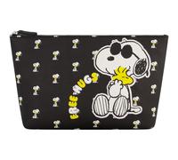 Peanuts Snoopy Trousse de maquillage pour femme Petite pochette de voyage pour cosmtiques avec fermeture clair Noir