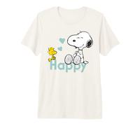 Peanuts Snoopy Woodstock Cœur rétro avec Inscription « Having Fun Friends Love » T-Shirt Haut de Gamme
