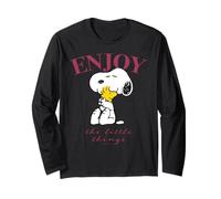 Peanuts Snoopy Woodstock Enjoy Good Friends Hugs Fun Classic Manche Longue