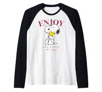 Peanuts Snoopy Woodstock Enjoy Good Friends Hugs Fun Classic Manche Raglan