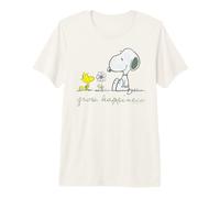 Peanuts Snoopy Woodstock Grow Happiness Spring Retro Flowers T-Shirt Haut de Gamme