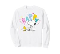 Peanuts Snoopy Woodstock Happy Friends Play Time Retro Fun Sweatshirt