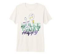 Peanuts Snoopy Woodstock Make Today Happy Music Retro Dance T-Shirt Haut de Gamme