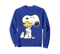 Peanuts Snoopy Woodstock Vintage Hug BFFs Love Retro années 80 90 Sweatshirt, Unisexe pour Adultes, Bleu Royal, XL