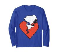Peanuts T-Shirt à Manches Longues Snoopy Heart Breaker V2 Manche Longue, Unisexe pour Adultes, Bleu Royal, XXL