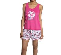Peanuts Tank and Drawstring Short 2pc PJ Set Ensemble de Pijama, Fil Rose, S Femmes