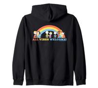 Peanuts Vintage Snoopy Rainbow Gang Happy Vibes XOXO Friends Sweat à Capuche