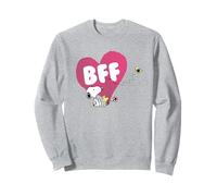 Peanuts Vintage Snoopy Woodstock BFF Cœur Amitié Rose Sweatshirt