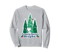 Peanuts Woodstock Snoopy Singing Spirits Bright Christmas Holiday Sweatshirt