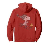 Peanuts Woodstock Snoopy Sleigh Holiday Rétro Noël Vintage Sweat à Capuche