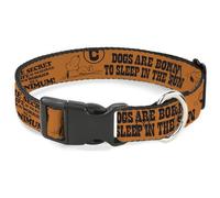 Peanuts Worldwide LLC Collier pour animal domestique Boucle en plastique Snoopy Poses et citations Collage Orange Noir 17,8 à 21,6 cm Largeur 1,3 cm