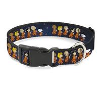 Peanuts Worldwide LLC Collier pour animal domestique, collier pour chien, boucle en plastique, bande d'arachides, astronautes, balade spatiale, bleu, 40,6 à 58,4 cm de large
