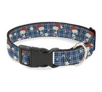 Peanuts Worldwide LLC Collier pour Chien avec Boucle en Plastique Motif écossais Bleu/Blanc/Rouge 17,8 à 21,6 cm
