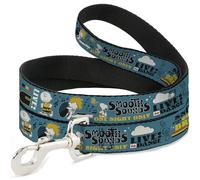 Peanuts Worldwide LLC Laisse pour Animal Domestique, Laisse pour Chien, Peanuts Gang Dance Musique Poses et Citations Bleu Multicolore, 1,2 m de Long 3,8 cm de Large