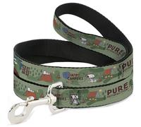 Peanuts Worldwide LLC Laisse pour animal domestique, laisse pour chien, Peanuts Happy Camper Beagle Scouts, 1,2 m de long et 1,3 cm de large
