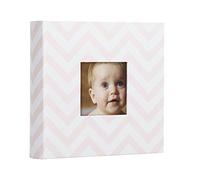 Pearhead Baby Newborn Photo Album, Baby Girl Memory Keepsake Book, Modern Newborn Milestone Book, Gift For New And Expecting Parents, Pink Chevron