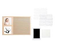 Pearhead Babyprints Letterboard Baby Handprint & Photo Frame, Wooden Customizable Message Board for Baby