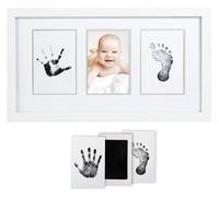 Pearhead Babyprints Photo Keepsake Frame. Newborn Handprint And Footprint Kit, Baby Nursery Wall Picture Frame, New And Expecting Parents, White