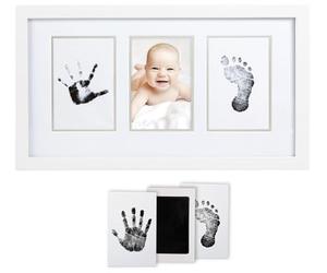 Pearhead Babyprints Photo Keepsake Frame. Newborn Handprint And Footprint Kit, Baby Nursery Wall Picture Frame, New And Expecting Parents, White