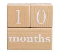 Pearhead Blocs d'étapes en bois naturel, accessoire photo pour photos de bébé, accessoires photo de grossesse hebdomadaire, suivi des mois et des semaines, cadeau de bébé pour les futures mamans