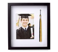 Pearhead Cadre de remise de diplôme avec pompon et photo, fièrement afficher une photo dans un bonnet et une robe de remise de diplôme dans un cadre avec porte-pompon, excellente pièce maîtresse pour