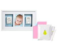 Pearhead – Cadre mural – Deluxe Double Empreinte de Bébé – Blanc