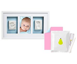 Pearhead Cadre Mural Deluxe Double Empreinte de Bébé, Blanc