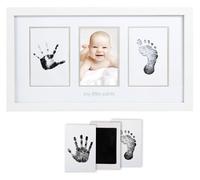 Pearhead Cadre photo Babyprints Deluxe – Double empreinte à l'encre – Blanc