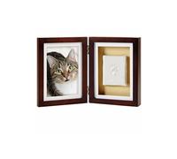 Pearhead Cadre photo de bureau Empreinte de patte Bois Marron