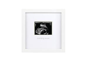 Pearhead Coming Soon Sonogram Frame, Gender Reveal Ultrasound Picture Frame, Nursery Wall Décor, Pregnancy Announcement Baby Photo Frame, White