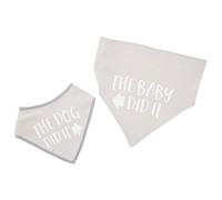 Pearhead Ensemble bavoir et bavoir pour animal de compagnie avec inscription « The Dog Did It/The Baby Did It » Gris