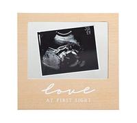 Pearhead Floating Sonogram Frame, Love at First Sight Ultrasound Photos, Gender-Neutral Baby Keepsake, Wooden