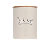 Pearhead Good Dog Treat Jar, Holds 950 mL Cups, Ceramic Pet Treat Canister, Neutral Modern Kitchen Decor, Pet Accessories, Dog Biscuit Storage Jar, Freshness Seal