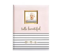 Pearhead Hello Beautiful Baby Memory Book | Milestone Journal, New Mum Gift, Newborn Baby Keepsake for Christening or Baptism, Pink