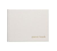 Pearhead Livre d'or pour baby shower, genre neutre, lin ivoire avec impression dorée