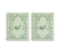 Pearhead Lot de 2 cahiers à spirales à couverture rigide de 20 x 10,5 cm - Grenouille en toile lignée - 200 pages lignées - Papier perforé pour l'école, le travail et les notes