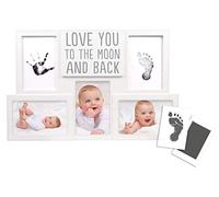 Pearhead Love You to the Moon and Back Collage Baby Frame, Gender-Neutral Baby Nursery Décor for New and Expecting Parents, Baby Keepsake Frame, White