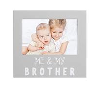 Pearhead Me and My Brother Photo Frame | Big Sister or Brother Gift, Sibilng Pictures, Baby Keepsake, 10.16 cm x 15.24 cm Insert, Grey