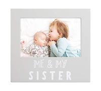 Pearhead Me & My Sister Sentiment Photo Frame, Big Sister or Brother Gift, Sibilng Pictures, Gray