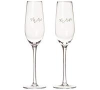 Pearhead Mr. & Mrs. Ensemble de flûtes à champagne pour elle et lui - Idée cadeau de mariage