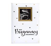 Pearhead My Pregnancy Journal souvenir de grossesse Blanc et doré avec cœurs noirs